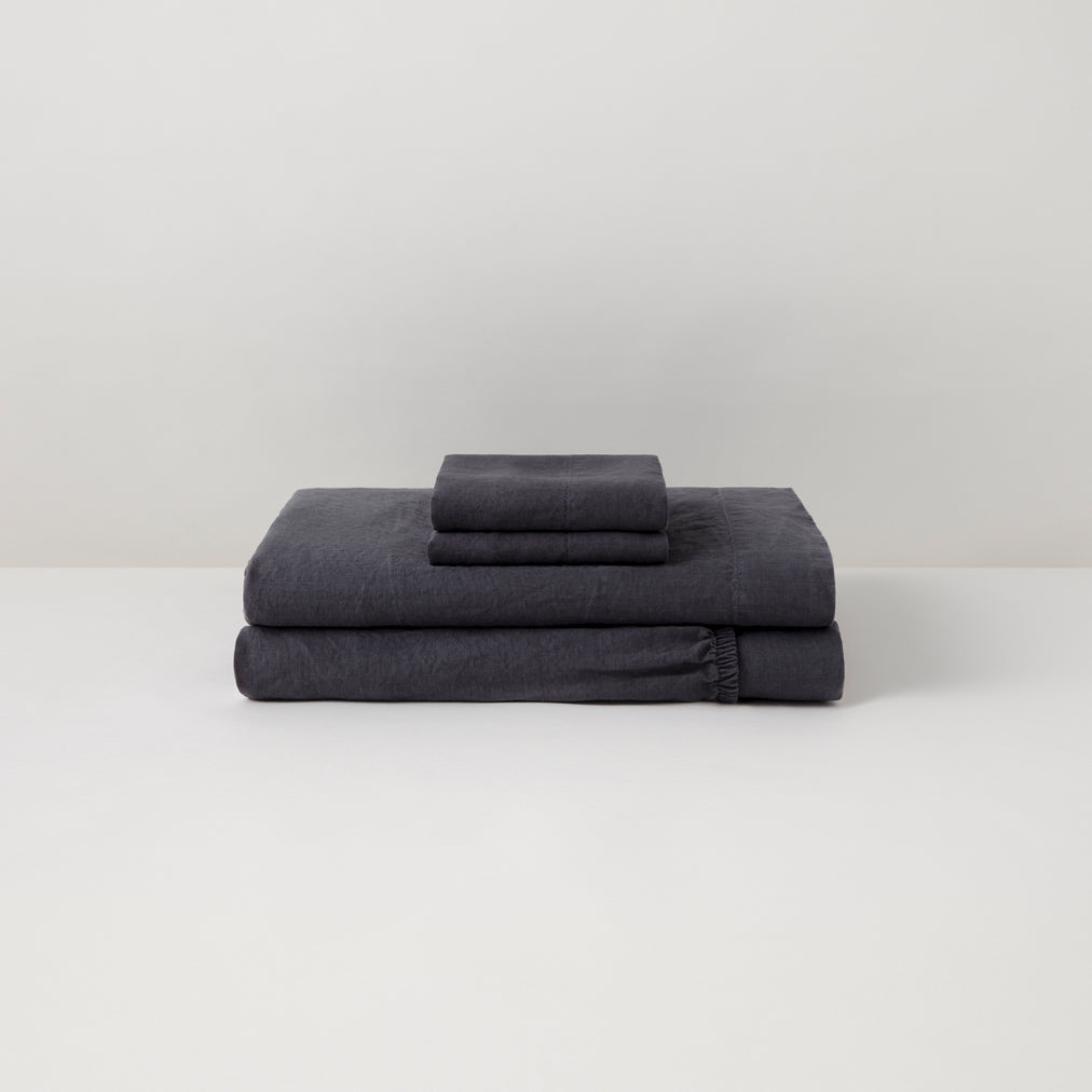 Linen Sheet Set - Charcoal