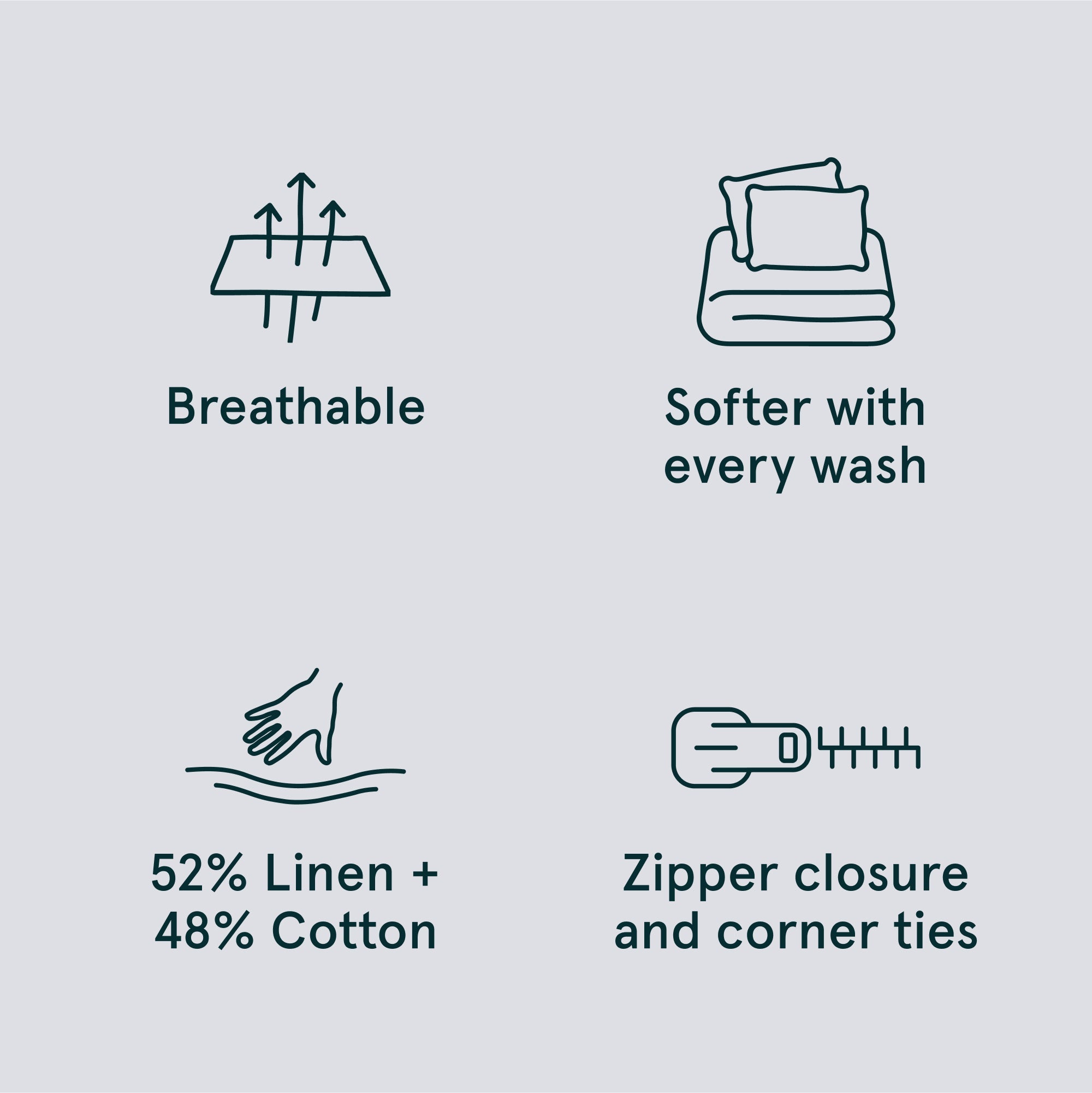 Linen-Cotton Blend Duvet Set - Cloud