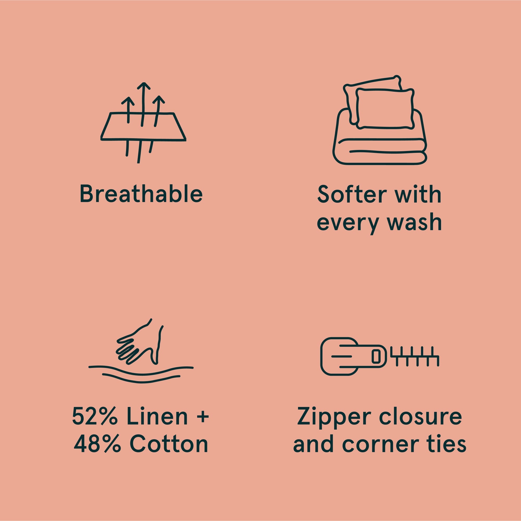 Linen-Cotton Blend Duvet Set - Muted Clay