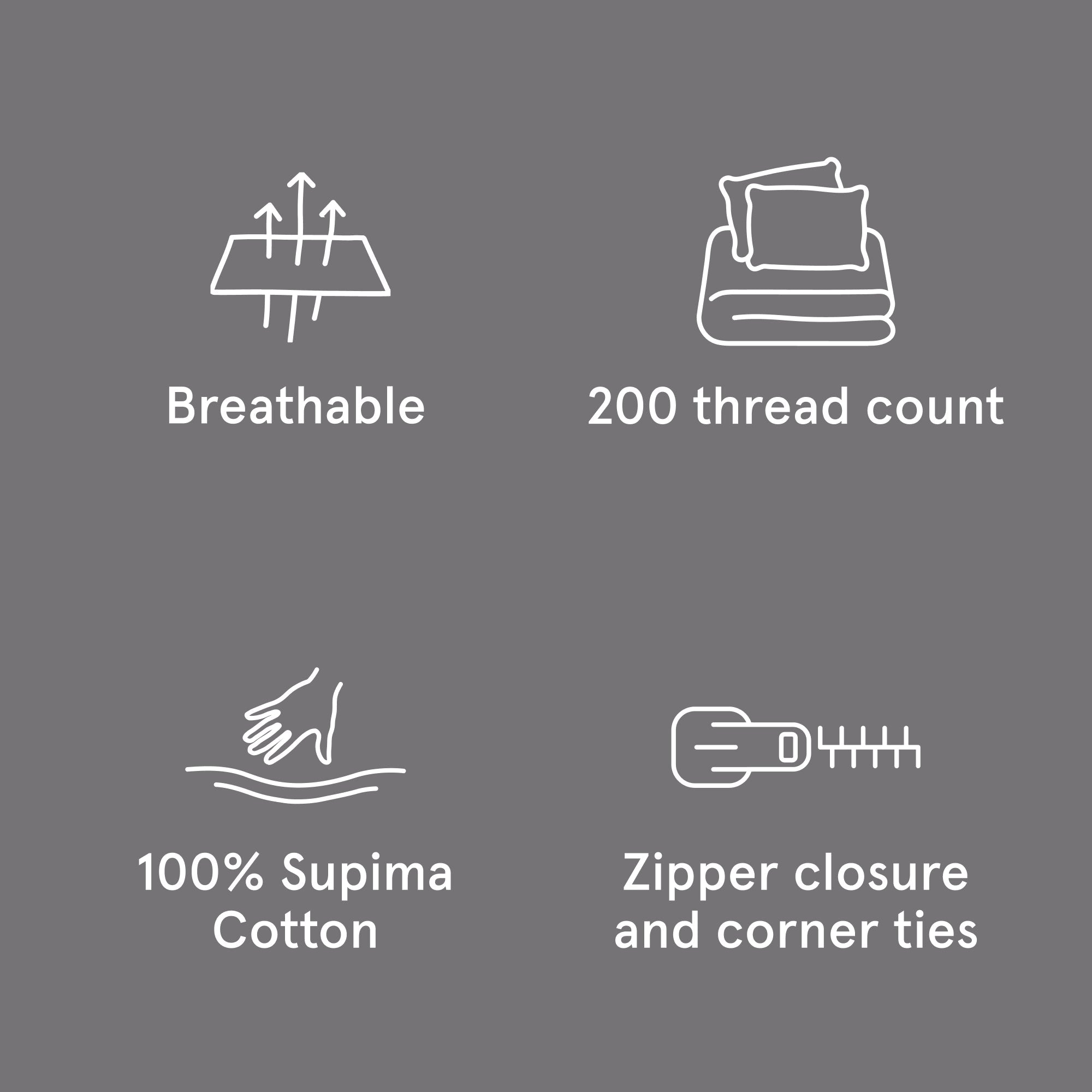 Classic Percale Duvet Set - Gray Quill