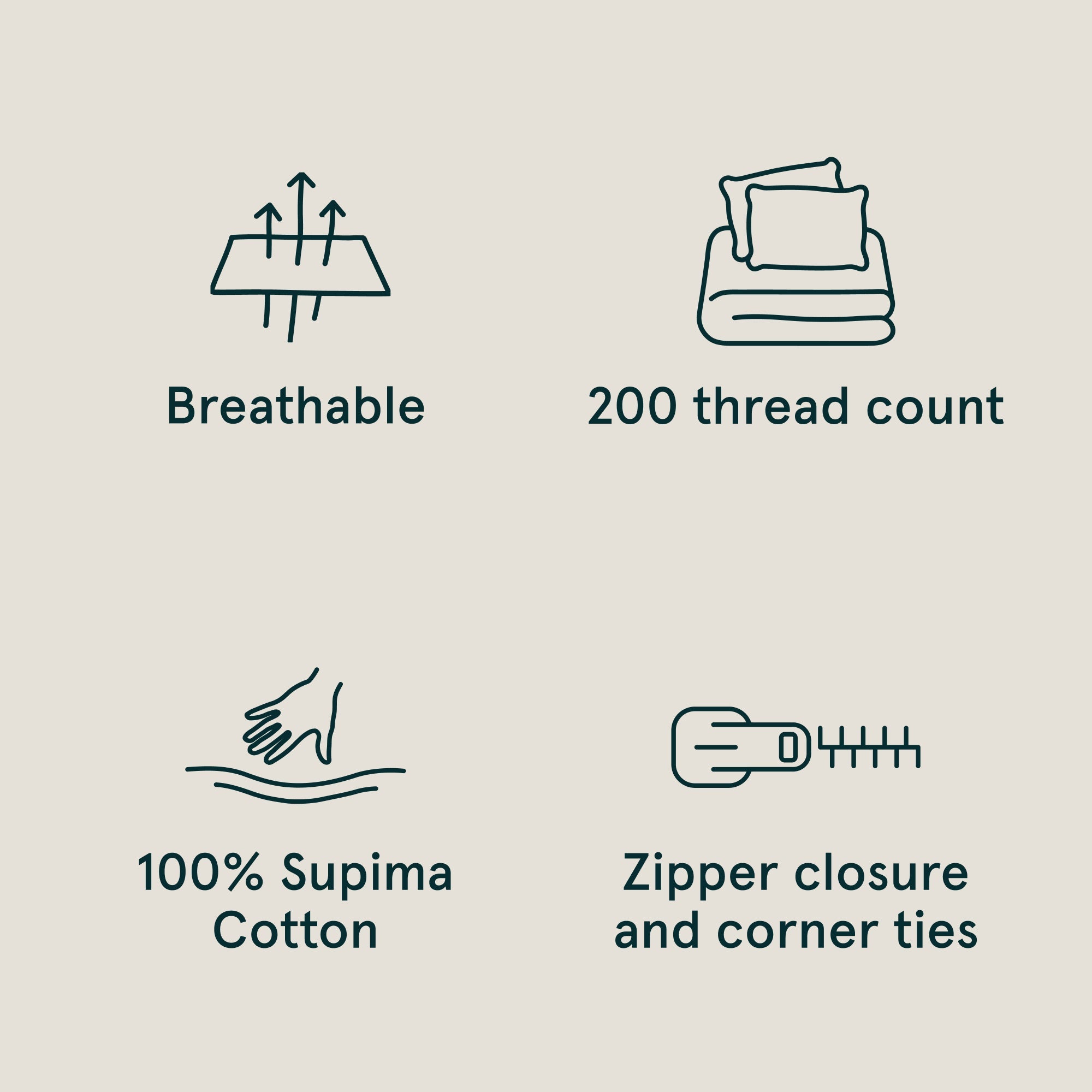 Classic Percale Duvet Set - Sand