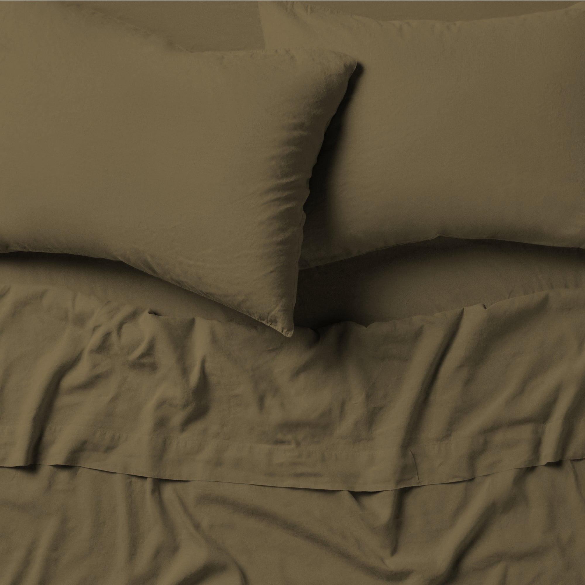Linen-Cotton Blend Sheet Set - Martini Olive